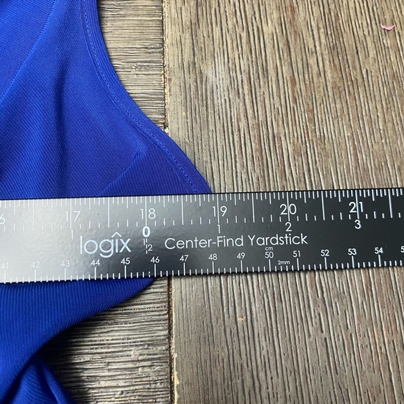 Find Me Plus Romper Dress Royal Blue Short Sleeve V Neck Elegant Size 1X - Picture 9 of 12